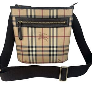 Burberry Beige and Black Checkered Crossbody Bag